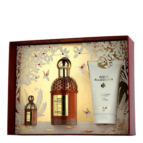Guerlain Aqua Allegoria Set mit Rosa Rossa Forte EdP Spray, Mini EdP & Body Lotion