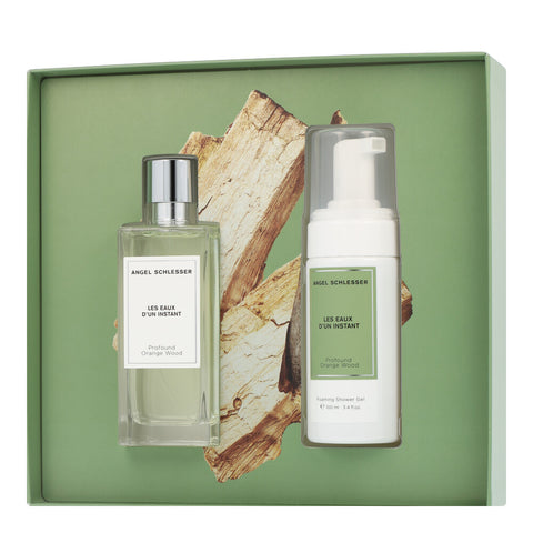 Angel Schlesser Les Eaux d'un Instant Set mit Profound Orange Wood EdT Spray