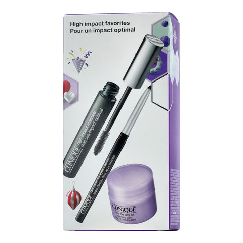 Clinique High Impact Mascara Set mit Mascara, Mini Quickliner & Cleansing Balm