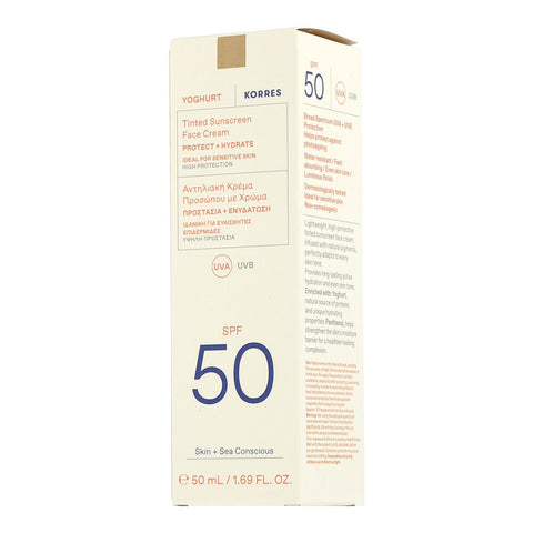 Korres Sun Care Yoghurt Tinted Sunscreen Face Cream SPF 50
