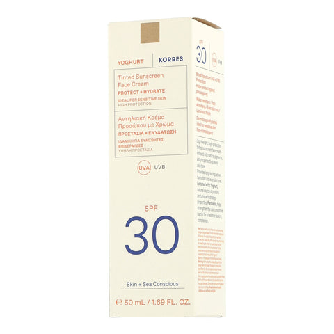 Korres Sun Care Yoghurt Tinted Sunscreen Face Cream SPF 30