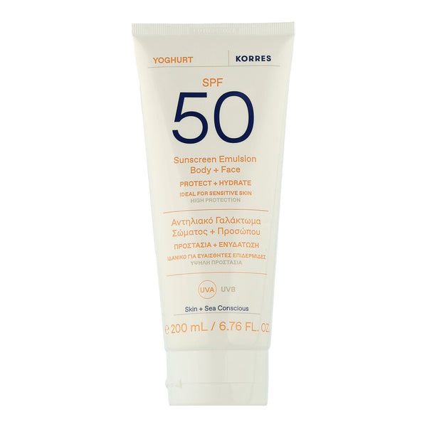 Korres Sun Care Yoghurt Sunscreen Emulsion Body & Face SPF 50
