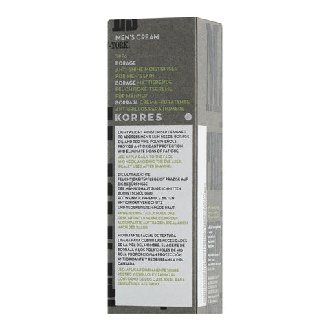 Korres Men's Borage Cream Anti-Shine Moisturiser SPF 6